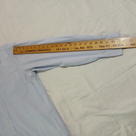 Tommy Hilfiger LS blue and white stripe button-up shirt 100% cotton 16 32/33 - Picture 9 of 14